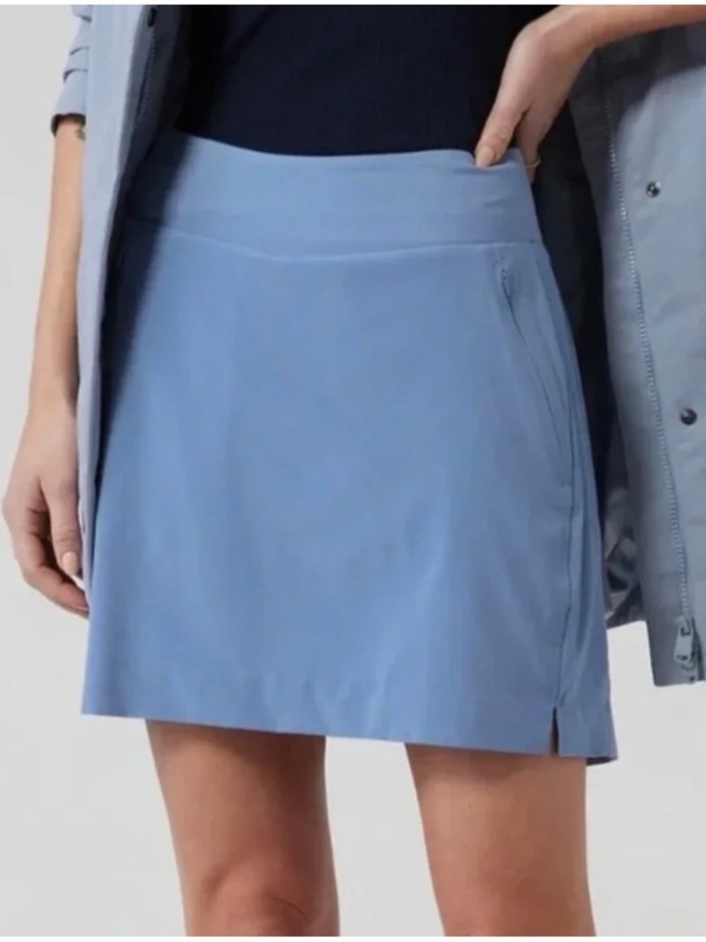 Athleta Women’s Sz 12 NWT Light Blue Soho Athletic Skort with Pockets Stretch